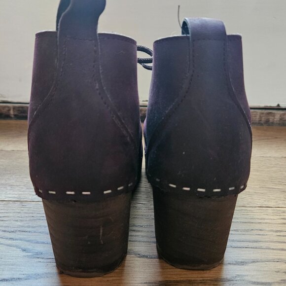 Sandgrens Chukka cap toe clog boots in plum - Picture 8 of 9